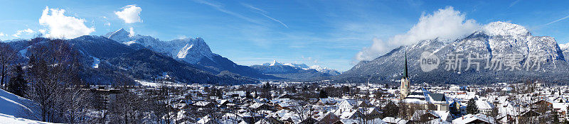 美丽的Garmisch-Partenkirchen全景