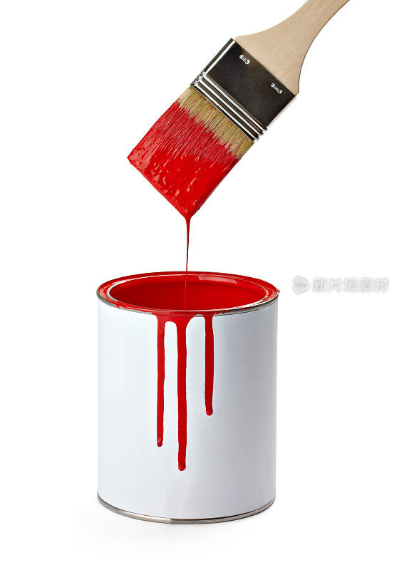 油漆颜色锡罐和刷子