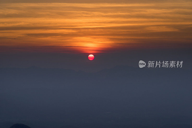 泰国北部的日落