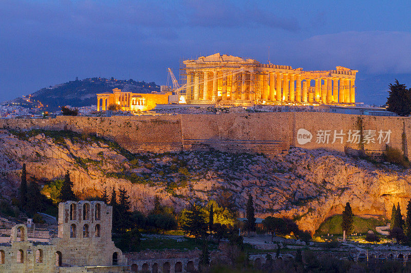 希腊雅典著名的天际线
