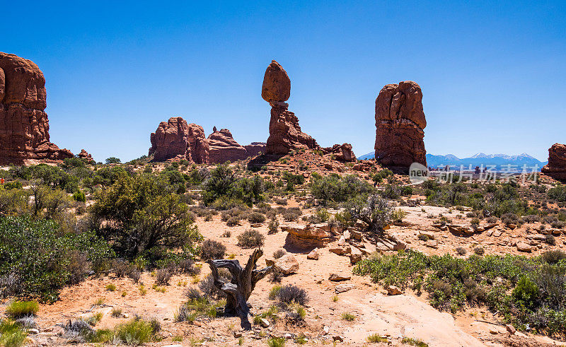 平衡的岩石。美国犹他州拱门国家公园的自然现象