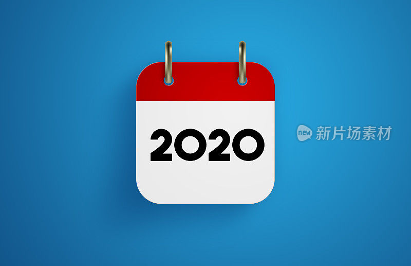 蓝色背景的2020日历