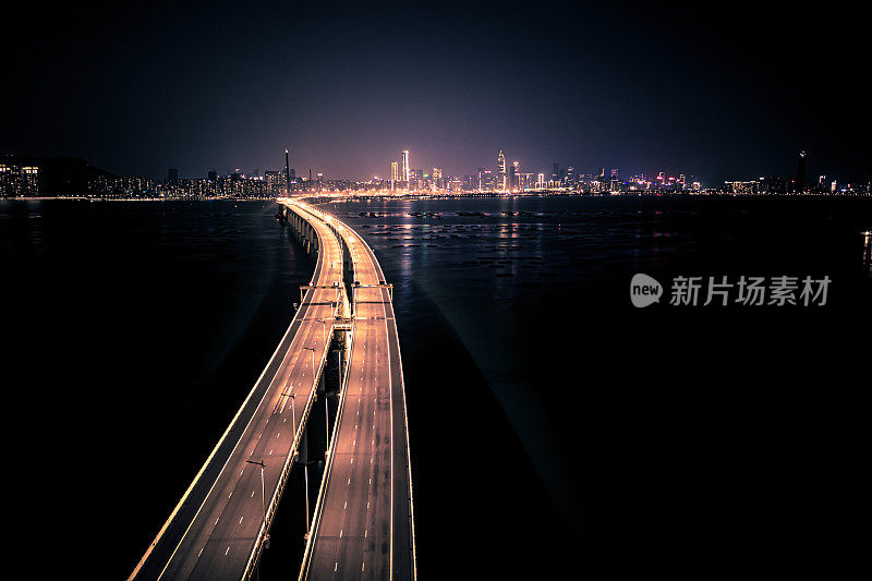 深圳湾大桥，香港，中国深圳