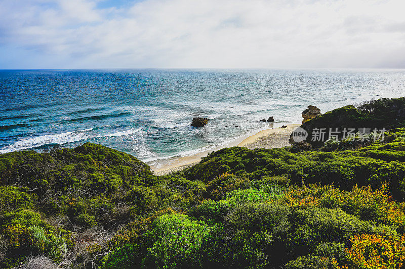 俯瞰澳大利亚的海滩和海洋。