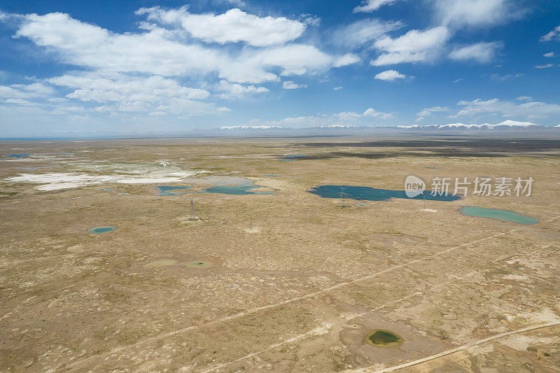 可可西里湿地鸟瞰图，中国