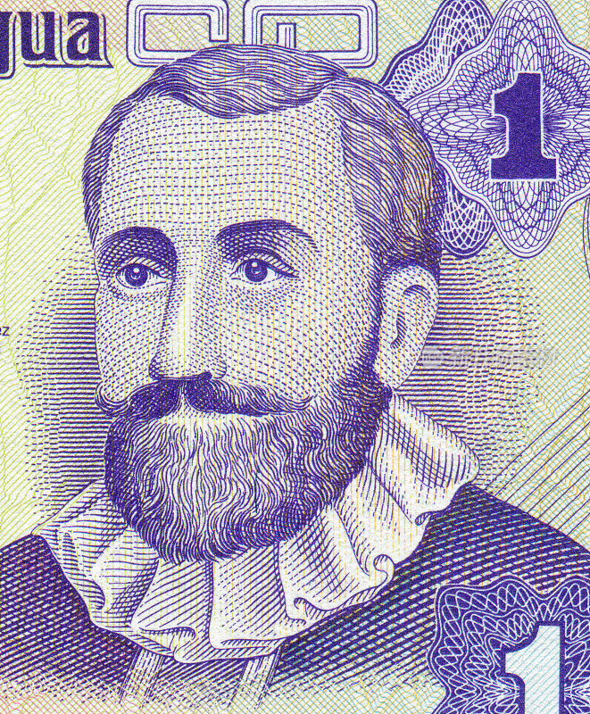 尼加拉瓜钞票上的弗朗西斯科·埃尔南德斯·德·科尔多瓦肖像图案设计