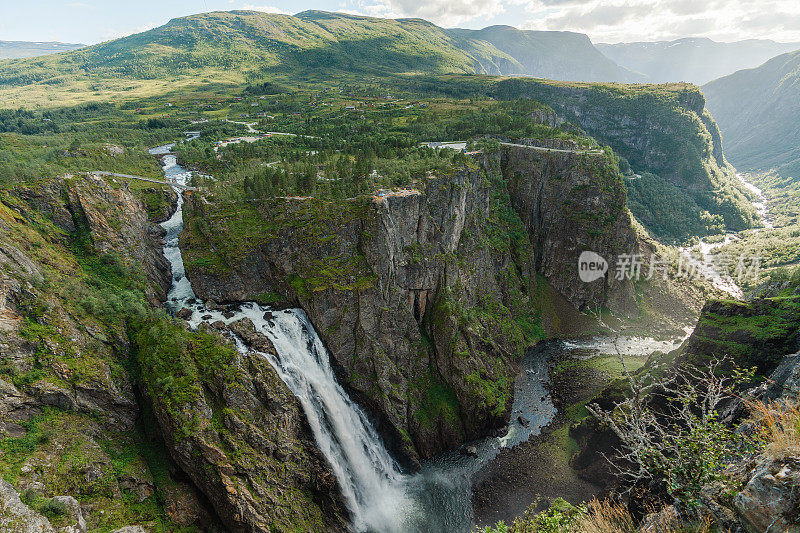 挪威Vøringfossen瀑布的美景