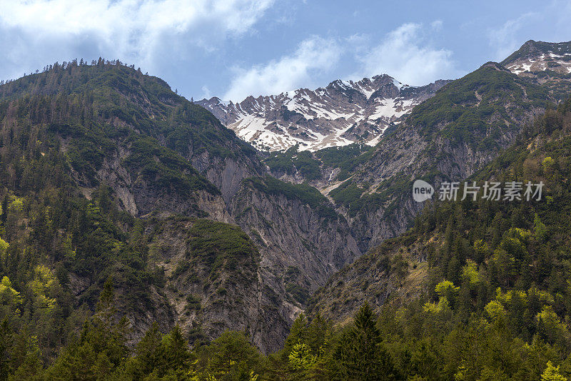 山林白雪覆盖山顶