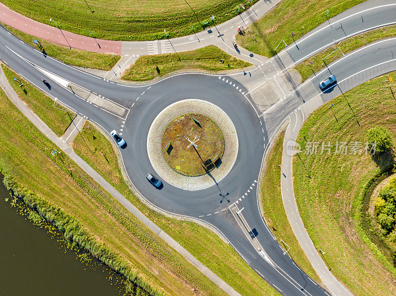 荷兰阿姆斯特丹环岛交通的鸟瞰图