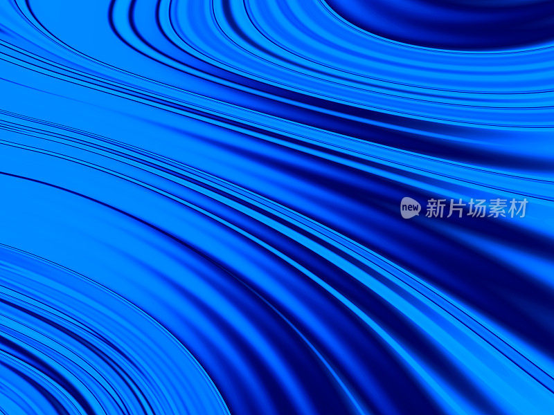 蓝色海军蓝暗光梯度波浪图案抽象海波纹漩涡背景暗Ombre圆条纹霓虹纹理分形美术