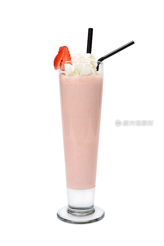 草莓奶昔(孤立白色)