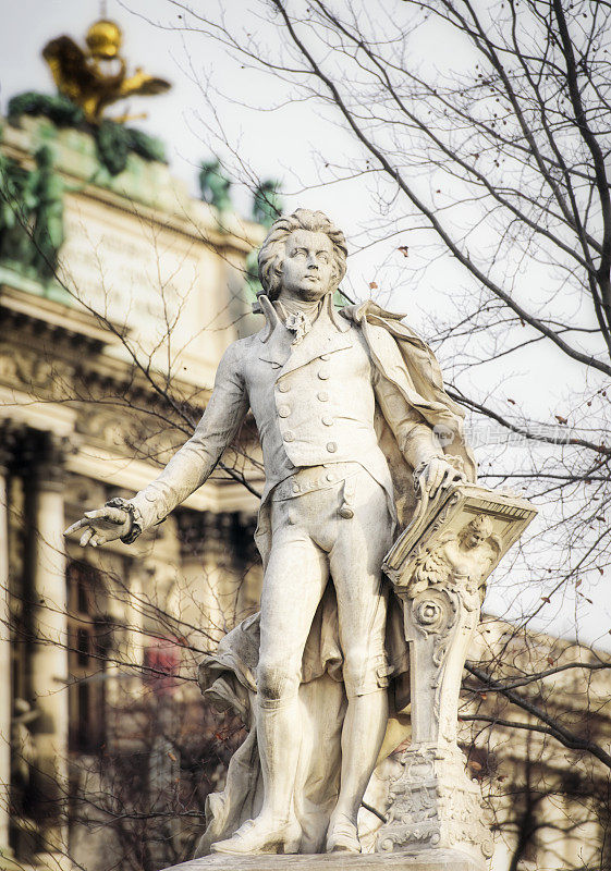 奥地利维也纳的莫扎特雕像