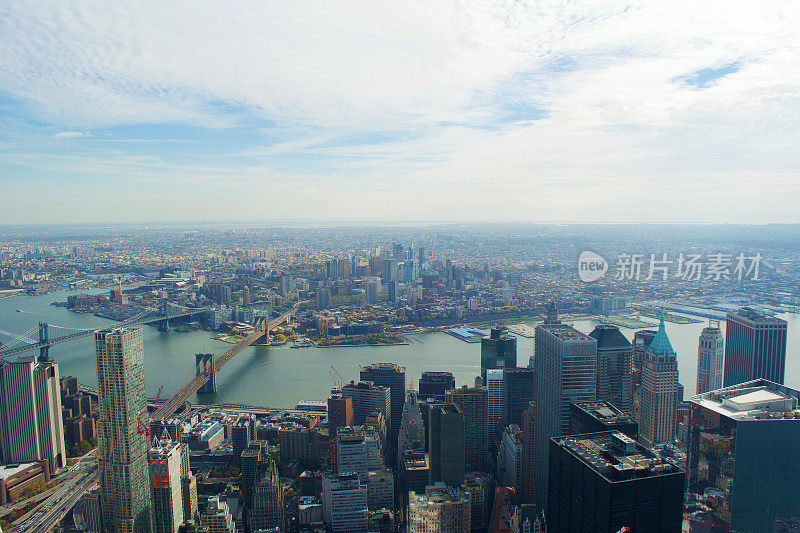 布鲁克林空中城市景观和布鲁克林大桥