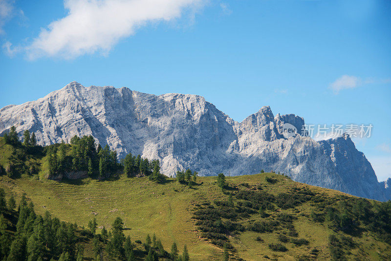 欧洲阿尔卑斯山的全景