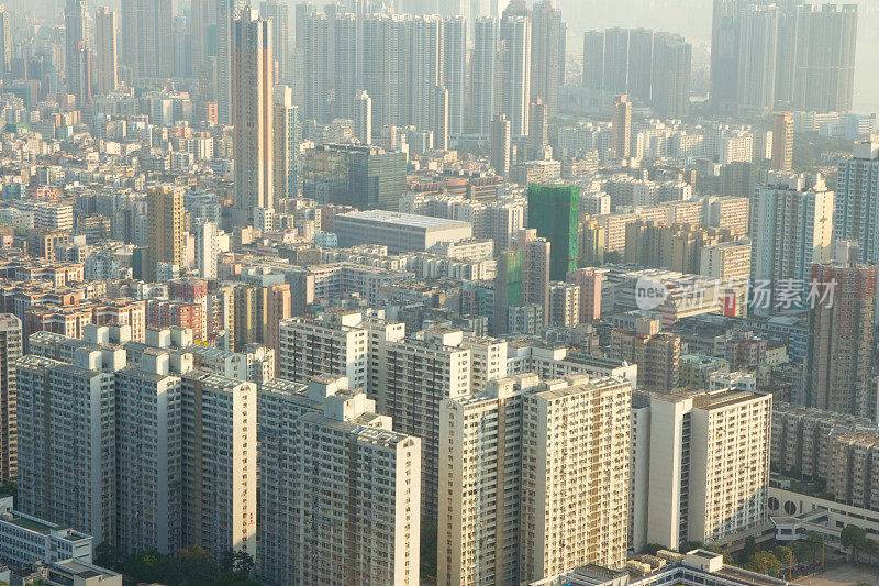 香港拥挤的建筑物