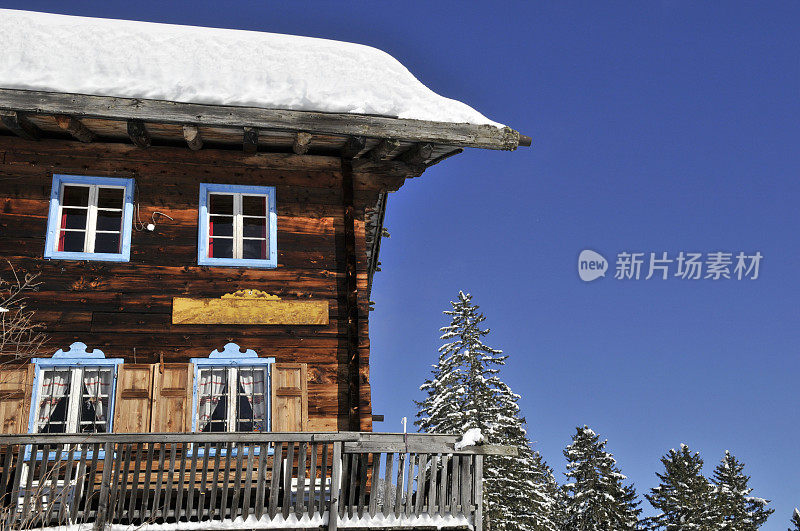 阿尔卑斯山的阿尔本海姆山上小屋