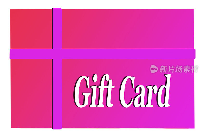 粉红色，紫色的礼品卡。Giftbox。情人节或母亲节。