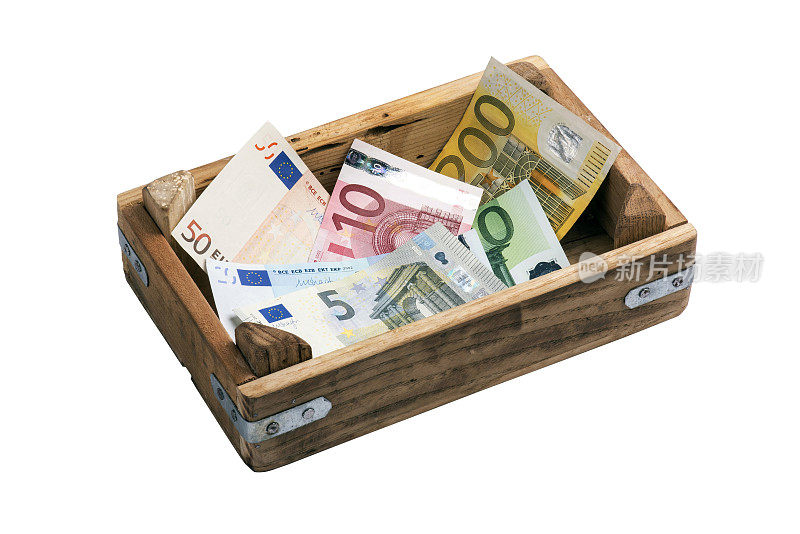 品种欧盟货币在木制集装箱