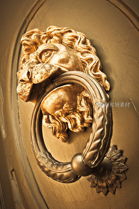 狮头门环在佛罗伦萨，意大利