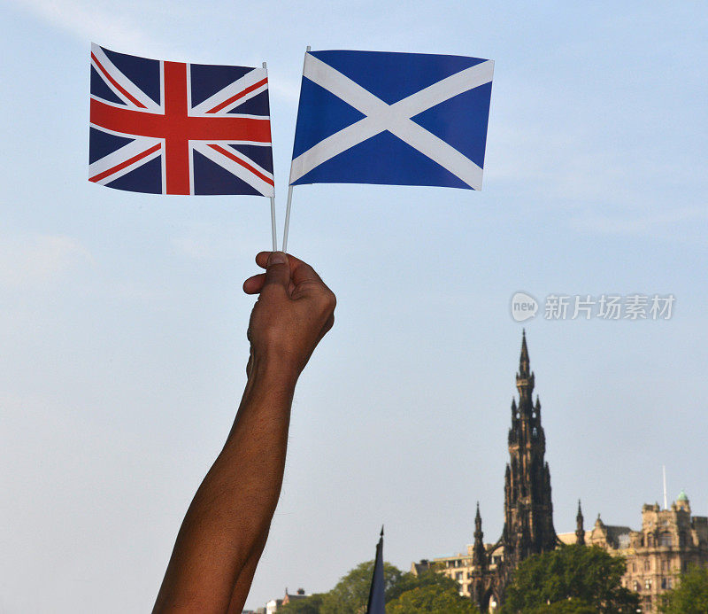 苏格兰和英国国旗