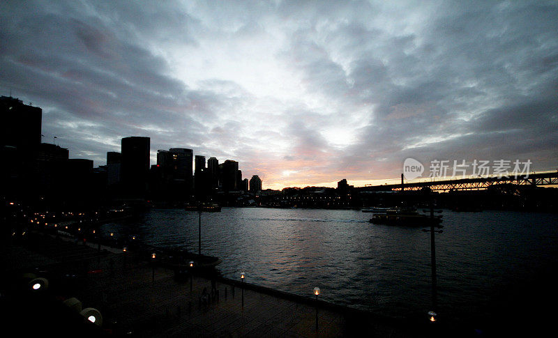 云的类型，日落在悉尼港