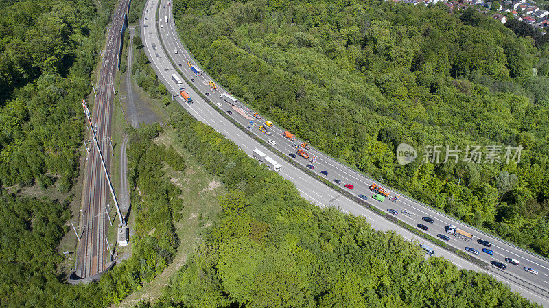 高速公路和铁路上的交通堵塞