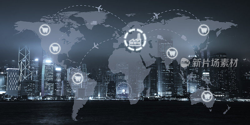全球航运、物流、出口贸易网络运输连接，交付现代城市未来技术