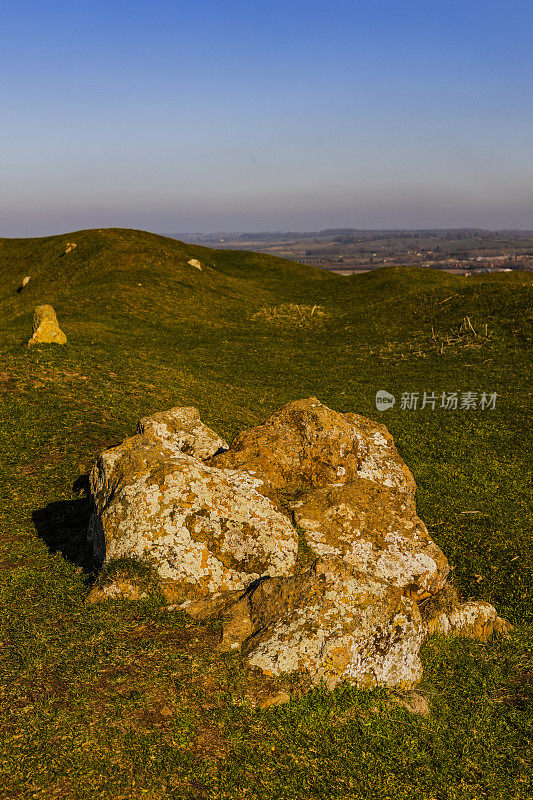 伯顿达塞特山俯瞰英国风景，英国中部沃里克郡-拍摄于电影