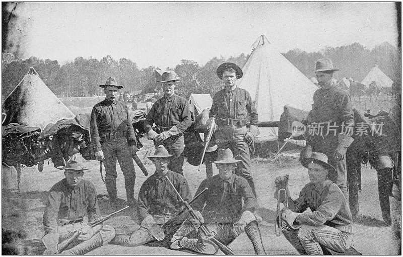 美国陆军黑白照片:美国第二骑兵队
