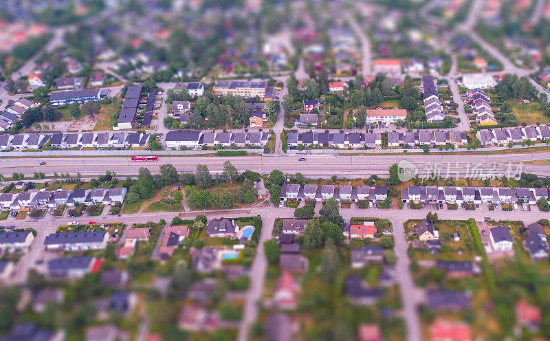 Tilt-shift。清晨田园般的别墅区