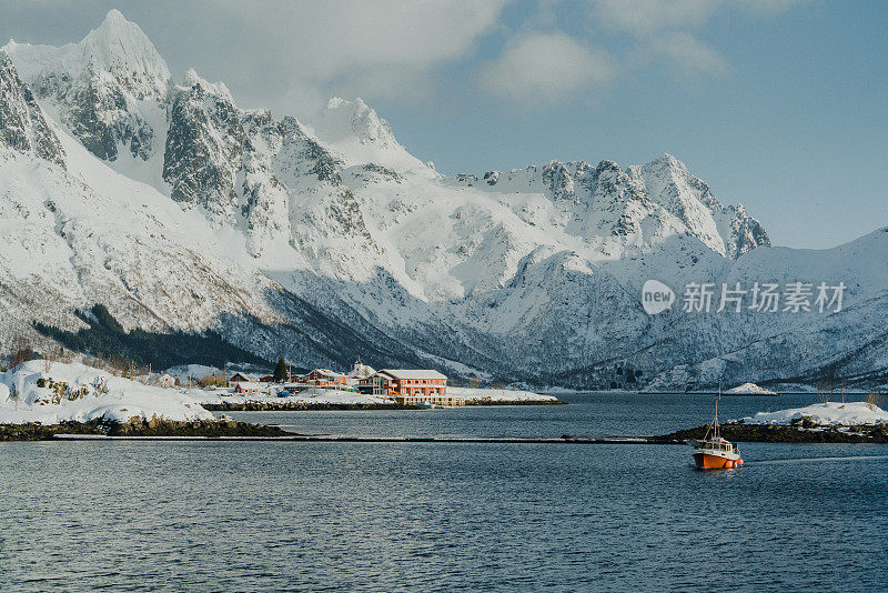 罗浮敦群岛上宁静的渔村