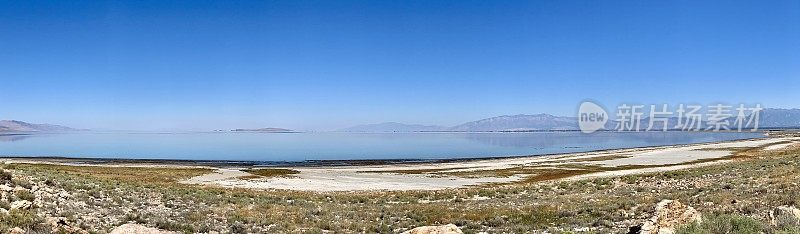美国犹他州大盐湖上的羚羊岛全景