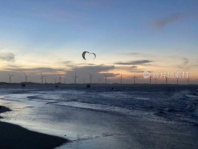 风车和kitesurf