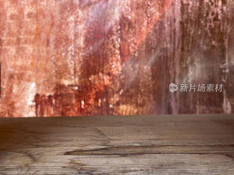 模糊抽象的木桌面散景背景