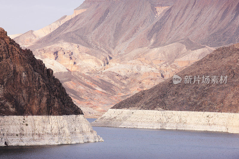 胡佛水坝米德湖科罗拉多河水力发电站内华达州亚利桑那州