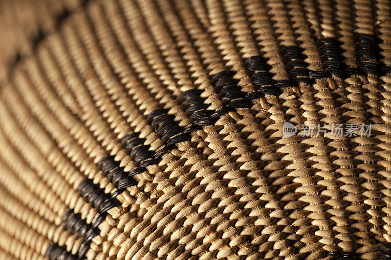 编织篮的特写。传统的工艺品。