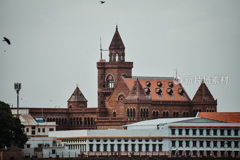 普拉格玛哈宫在Bhuj，库奇，印度的观点。印度古代建筑。印度的历史名胜