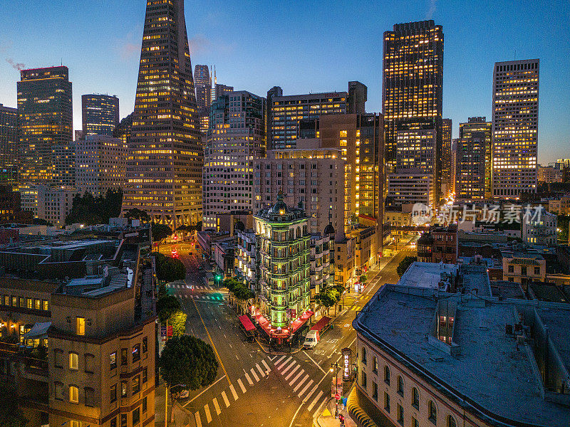 旧金山哥伦布大道鸟瞰图