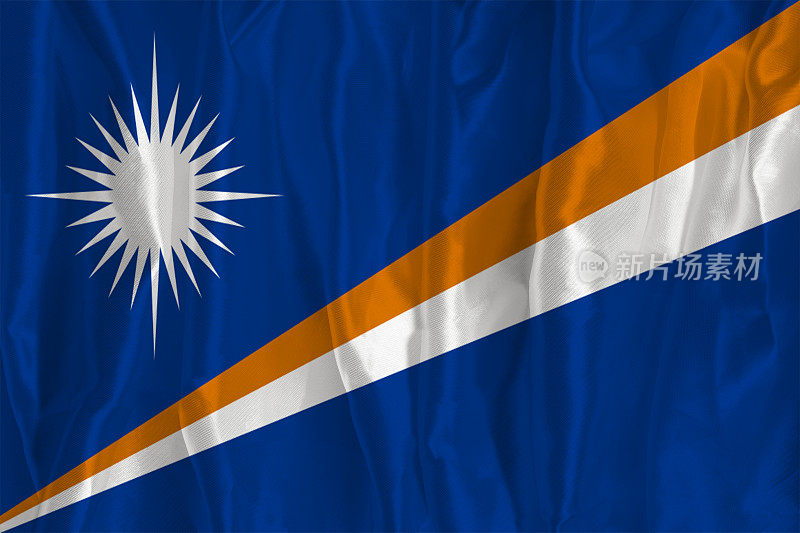 丝绸背景上的马绍尔群岛国旗是一个伟大的国家象征。国家的官方国家象征