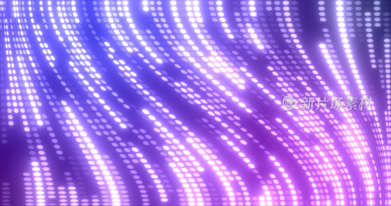 抽象紫色多色发光飞线条纹发光点和能量粒子抽象迪斯科背景