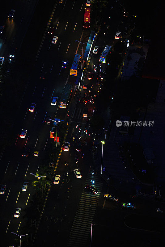 中国广西南宁城市道路和立交桥夜景