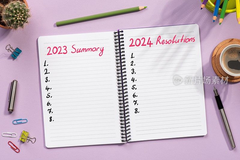 2024新年的Resolutıons概念