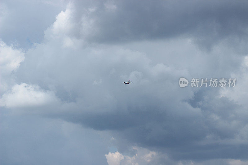 夏天，贝尔格莱德上空的白云与飞机