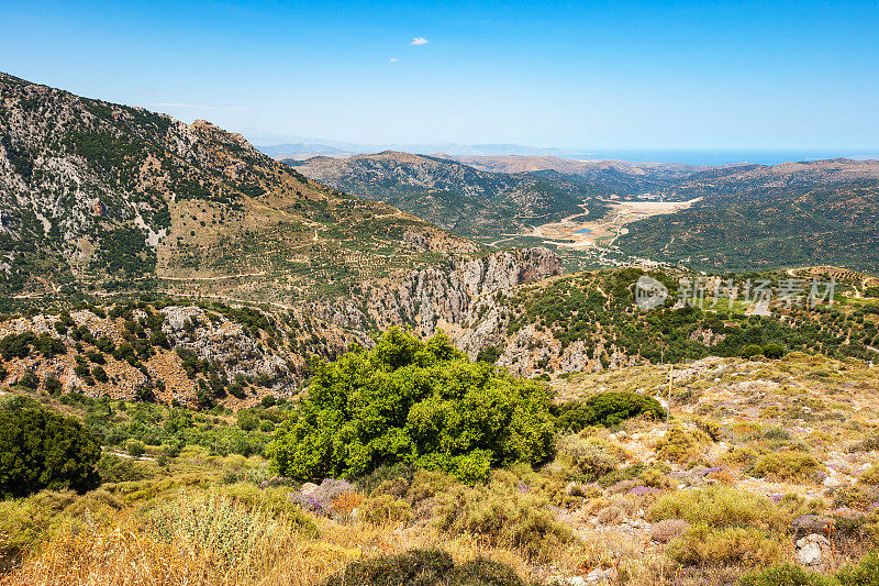 山的风景。克里特岛,希腊