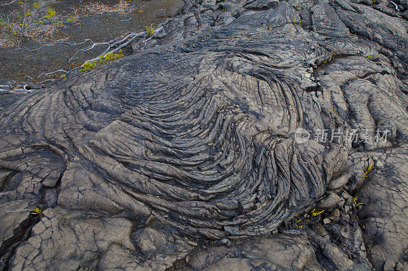 夏威夷古老的熔岩流