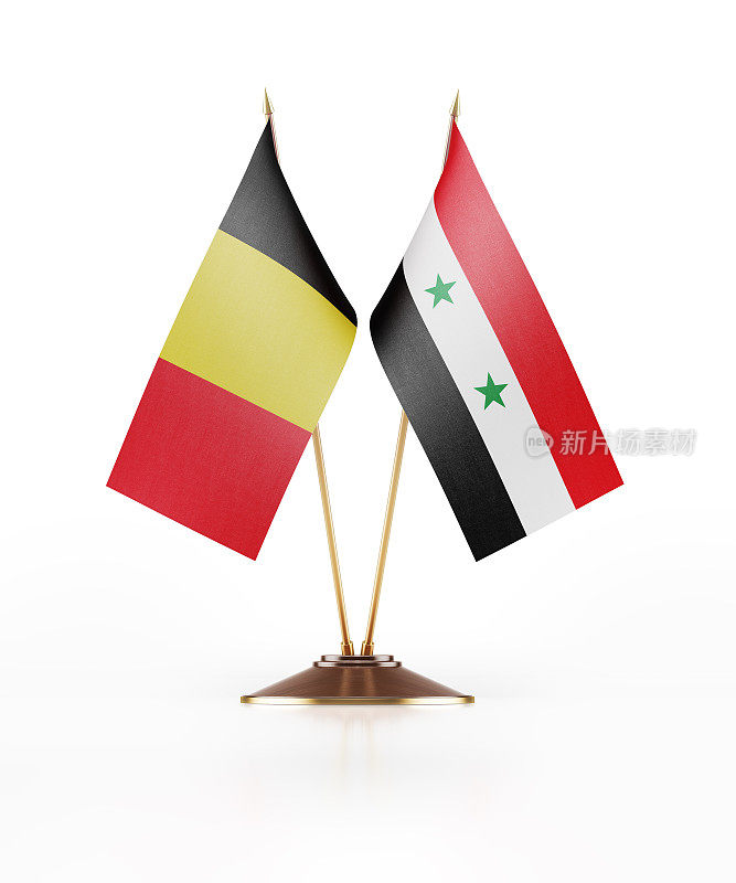 比利时和叙利亚的微型国旗