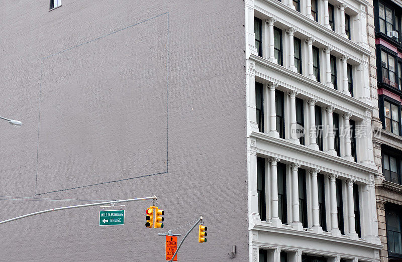 广告广告牌壁画空间在Soho，曼哈顿，纽约
