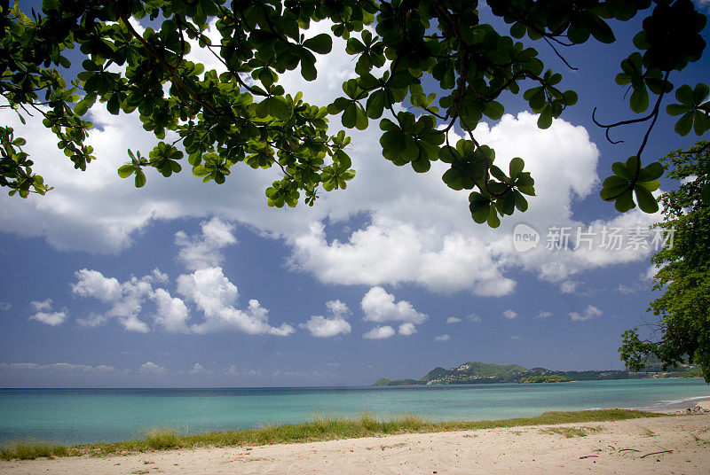 壮丽的维吉海滩风景圣卢西亚