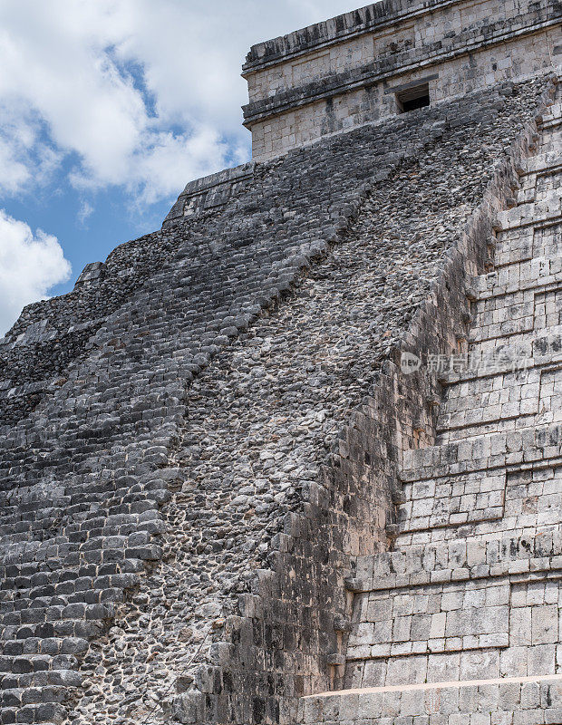 奇琴伊察金字塔上的台阶，埃尔卡斯蒂略金字塔(库库尔坎)玛雅遗址