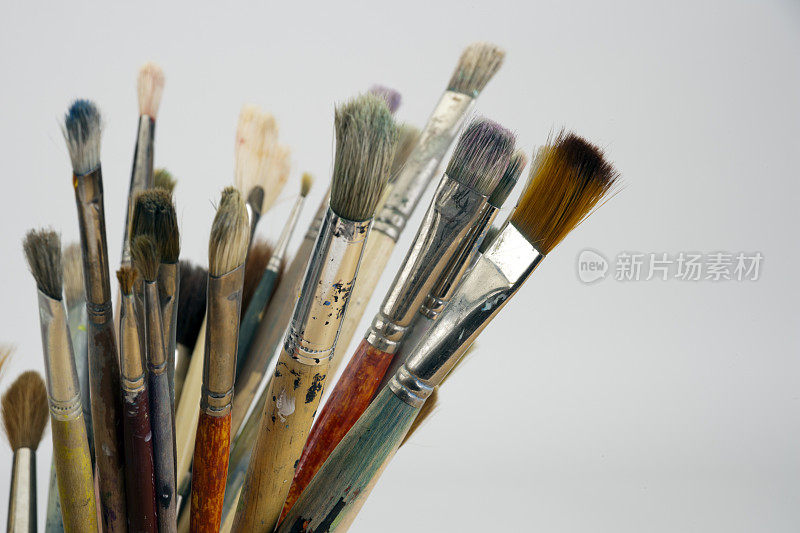 经常使用的艺术家用画笔作画